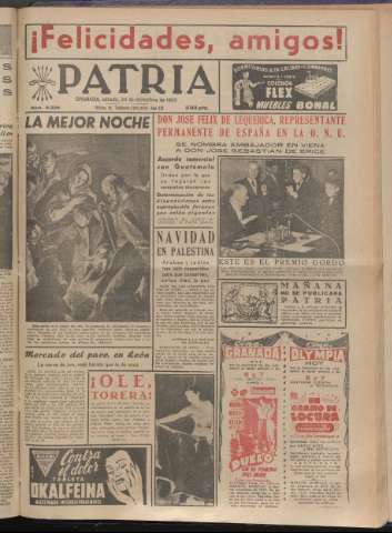 'Patria : diario de Falange Española Tradicionalista y de las J.O.N.S.' - Año XX Número 6325 - 1955 diciembre 24