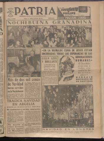 'Patria : diario de Falange Española Tradicionalista y de las J.O.N.S.' - Año XX Número 6326 - 1955 diciembre 27