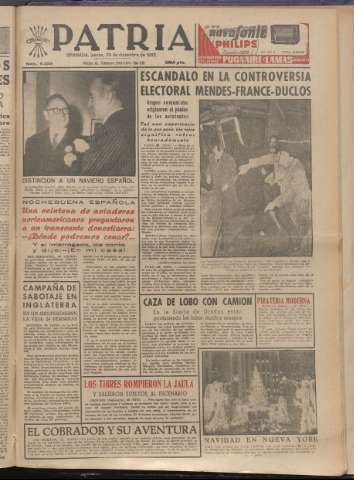 'Patria : diario de Falange Española Tradicionalista y de las J.O.N.S.' - Año XX Número 6328 - 1955 diciembre 29