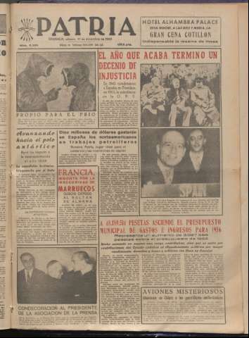 'Patria : diario de Falange Española Tradicionalista y de las J.O.N.S.' - Año XX Número 6330 - 1955 diciembre 31
