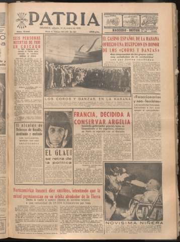 'Patria : diario de Falange Española Tradicionalista y de las J.O.N.S.' - Año XXI Número 6342 - 1956 enero 14