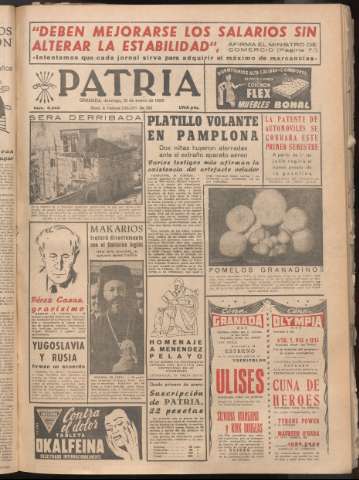 'Patria : diario de Falange Española Tradicionalista y de las J.O.N.S.' - Año XXI Número 6343 - 1956 enero 15