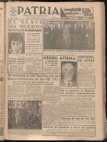 'Patria : diario de Falange Española Tradicionalista y de las J.O.N.S.' - Año XXI Número 6350 - 1956 enero 24