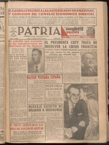 'Patria : diario de Falange Española Tradicionalista y de las J.O.N.S.' - Año XXI Número 6352 - 1956 enero 26