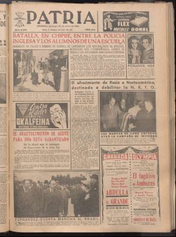 'Patria : diario de Falange Española Tradicionalista y de las J.O.N.S.' - Año XXI Número 6355 - 1956 enero 29
