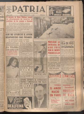 'Patria : diario de Falange Española Tradicionalista y de las J.O.N.S.' - Año XXI Número 6361 - 1956 febrero 5