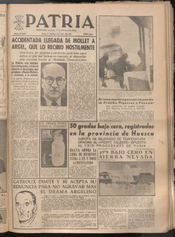 'Patria : diario de Falange Española Tradicionalista y de las J.O.N.S.' - Año XXI Número 6362 - 1956 febrero 7