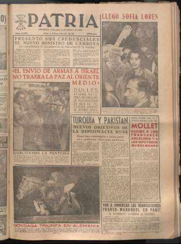 'Patria : diario de Falange Española Tradicionalista y de las J.O.N.S.' - Año XXI Número 6363 - 1956 febrero 8