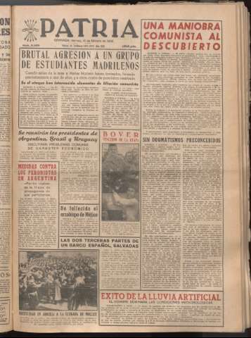 'Patria : diario de Falange Española Tradicionalista y de las J.O.N.S.' - Año XXI Número 6365 - 1956 febrero 10