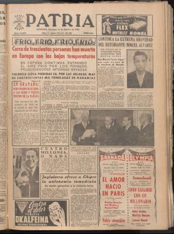 'Patria : diario de Falange Española Tradicionalista y de las J.O.N.S.' - Año XXI Número 6367 - 1956 febrero 12