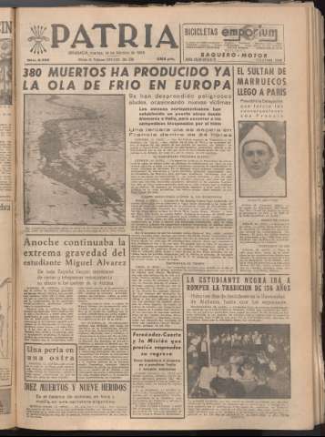'Patria : diario de Falange Española Tradicionalista y de las J.O.N.S.' - Año XXI Número 6368 - 1956 febrero 14