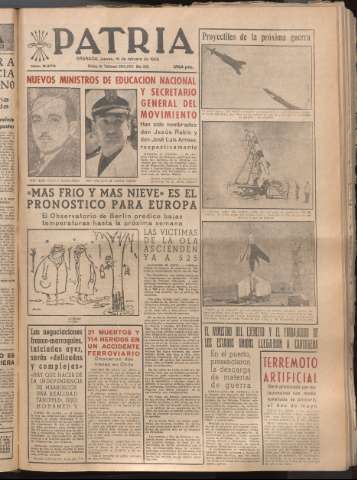 'Patria : diario de Falange Española Tradicionalista y de las J.O.N.S.' - Año XXI Número 6370 - 1956 febrero 16