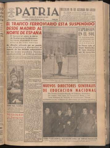 'Patria : diario de Falange Española Tradicionalista y de las J.O.N.S.' - Año XXI Número 6378 - 1956 febrero 25