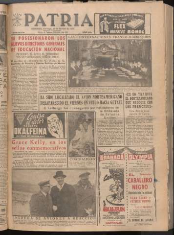 'Patria : diario de Falange Española Tradicionalista y de las J.O.N.S.' - Año XXI Número 6379 - 1956 febrero 26