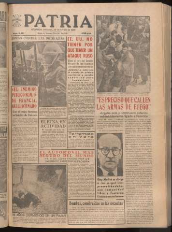 'Patria : diario de Falange Española Tradicionalista y de las J.O.N.S.' - Año XXI Número 6381 - 1956 febrero 28