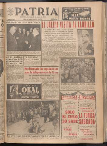 'Patria : diario de Falange Española Tradicionalista y de las J.O.N.S.' - Año XXI Número 6397 - 1956 marzo 18