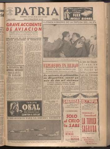 'Patria : diario de Falange Española Tradicionalista y de las J.O.N.S.' - Año XXI Número 6403 - 1956 marzo 25
