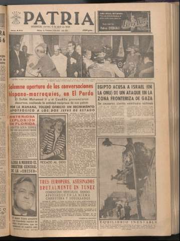 'Patria : diario de Falange Española Tradicionalista y de las J.O.N.S.' - Año XXI Número 6412 - 1956 abril 6