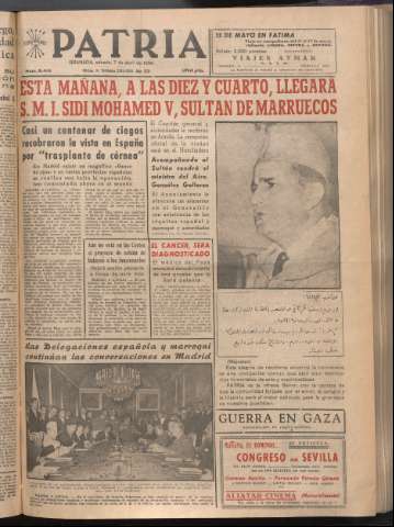 'Patria : diario de Falange Española Tradicionalista y de las J.O.N.S.' - Año XXI Número 6413 - 1956 abril 7
