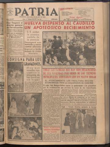 'Patria : diario de Falange Española Tradicionalista y de las J.O.N.S.' - Año XXI Número 6427 - 1956 abril 25