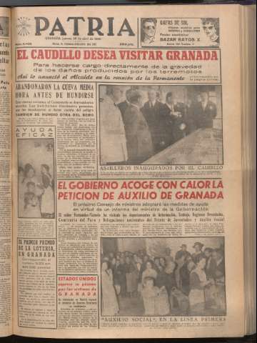 'Patria : diario de Falange Española Tradicionalista y de las J.O.N.S.' - Año XXI Número 6428 - 1956 abril 26