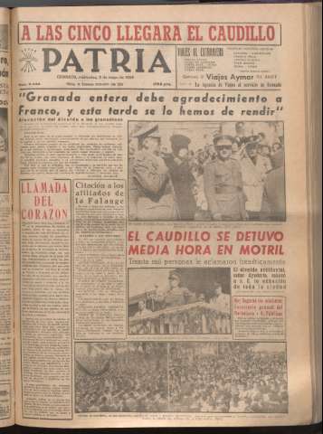 'Patria : diario de Falange Española Tradicionalista y de las J.O.N.S.' - Año XXI Número 6433 - 1956 mayo 2