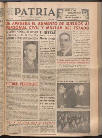 'Patria : diario de Falange Española Tradicionalista y de las J.O.N.S.' - Año XXI Número 6440 - 1956 mayo 10