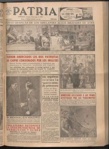 'Patria : diario de Falange Española Tradicionalista y de las J.O.N.S.' - Año XXI Número 6441 - 1956 mayo 11