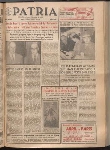 'Patria : diario de Falange Española Tradicionalista y de las J.O.N.S.' - Año XXI Número 6442 - 1956 mayo 12