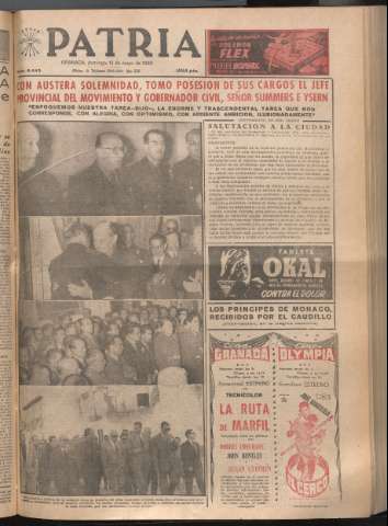'Patria : diario de Falange Española Tradicionalista y de las J.O.N.S.' - Año XXI Número 6443 - 1956 mayo 13