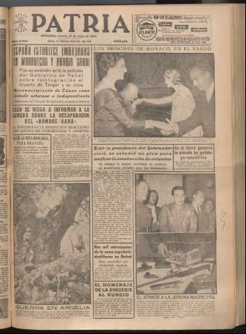 'Patria : diario de Falange Española Tradicionalista y de las J.O.N.S.' - Año XXI Número 6444 - 1956 mayo 15