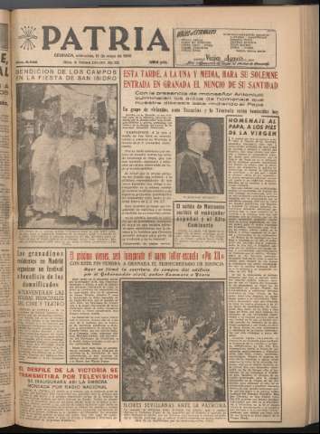 'Patria : diario de Falange Española Tradicionalista y de las J.O.N.S.' - Año XXI Número 6445 - 1956 mayo 16