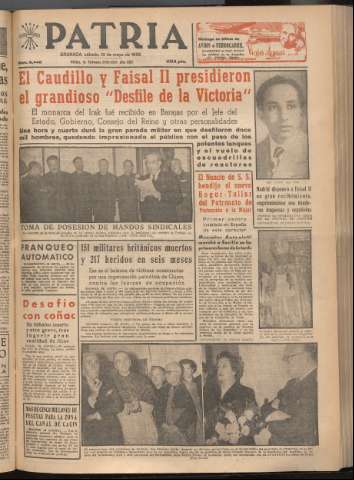 'Patria : diario de Falange Española Tradicionalista y de las J.O.N.S.' - Año XXI Número 6448 - 1956 mayo 19
