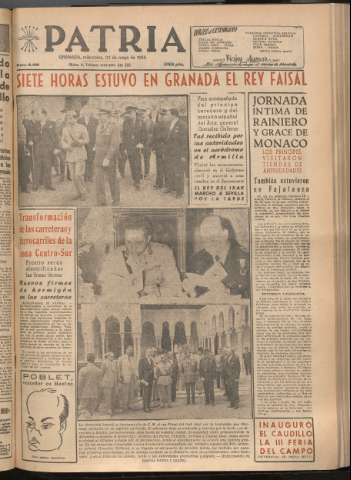 'Patria : diario de Falange Española Tradicionalista y de las J.O.N.S.' - Año XXI Número 6451 - 1956 mayo 23