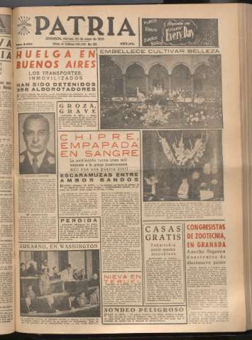'Patria : diario de Falange Española Tradicionalista y de las J.O.N.S.' - Año XXI Número 6452 - 1956 mayo 25