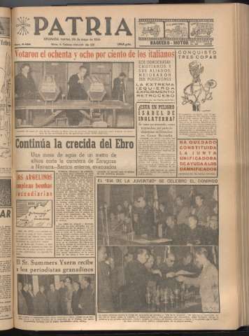 'Patria : diario de Falange Española Tradicionalista y de las J.O.N.S.' - Año XXI Número 6454 - 1956 mayo 29