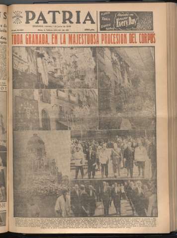 'Patria : diario de Falange Española Tradicionalista y de las J.O.N.S.' - Año XXI Número 6457 - 1956 junio 1