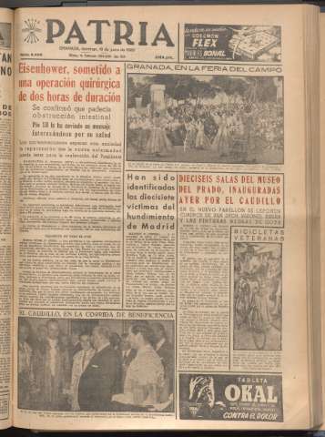 'Patria : diario de Falange Española Tradicionalista y de las J.O.N.S.' - Año XXI Número 6465 - 1956 junio 10