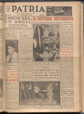 'Patria : diario de Falange Española Tradicionalista y de las J.O.N.S.' - Año XXI Número 6475 - 1956 junio 22