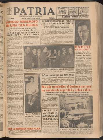 'Patria : diario de Falange Española Tradicionalista y de las J.O.N.S.' - Año XXI Número 6490 - 1956 julio 10
