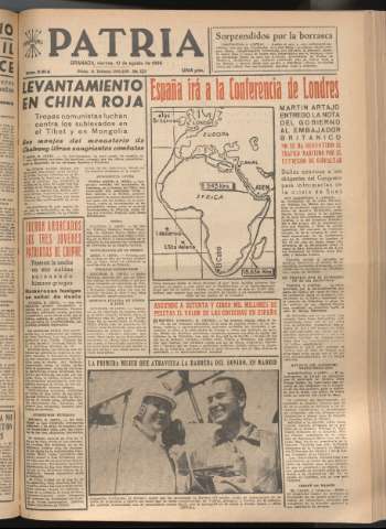 'Patria : diario de Falange Española Tradicionalista y de las J.O.N.S.' - Año XXI Número 6512 - 1956 agosto 10