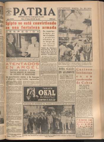 'Patria : diario de Falange Española Tradicionalista y de las J.O.N.S.' - Año XXI Número 6514 - 1956 agosto 12