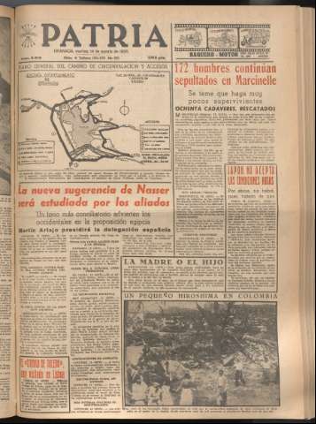 'Patria : diario de Falange Española Tradicionalista y de las J.O.N.S.' - Año XXI Número 6515 - 1956 agosto 14