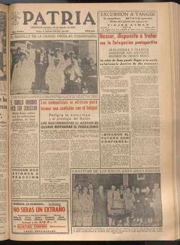 'Patria : diario de Falange Española Tradicionalista y de las J.O.N.S.' - Año XXI Número 6524 - 1956 agosto 25