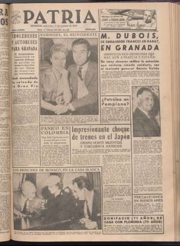 'Patria : diario de Falange Española Tradicionalista y de las J.O.N.S.' - Año XXI Número 6563 - 1956 octubre 17