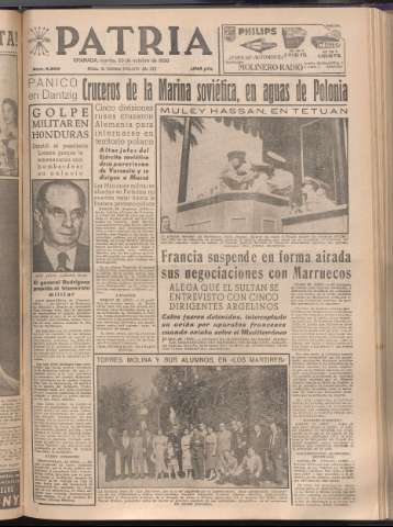 'Patria : diario de Falange Española Tradicionalista y de las J.O.N.S.' - Año XXI Número 6568 - 1956 octubre 23