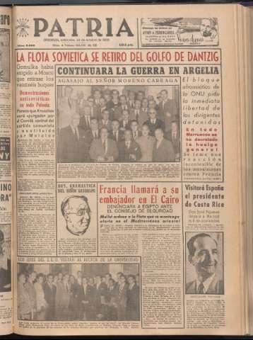 'Patria : diario de Falange Española Tradicionalista y de las J.O.N.S.' - Año XXI Número 6569 - 1956 octubre 24