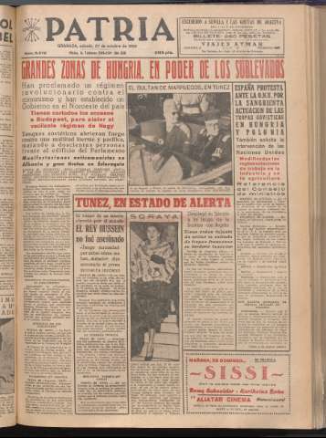 'Patria : diario de Falange Española Tradicionalista y de las J.O.N.S.' - Año XXI Número 6572 - 1956 octubre 27