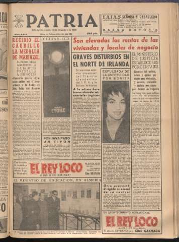 'Patria : diario de Falange Española Tradicionalista y de las J.O.N.S.' - Año XXI Número 6612 - 1956 diciembre 13