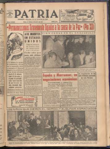 'Patria : diario de Falange Española Tradicionalista y de las J.O.N.S.' - Año XXI Número 6622 - 1956 diciembre 26